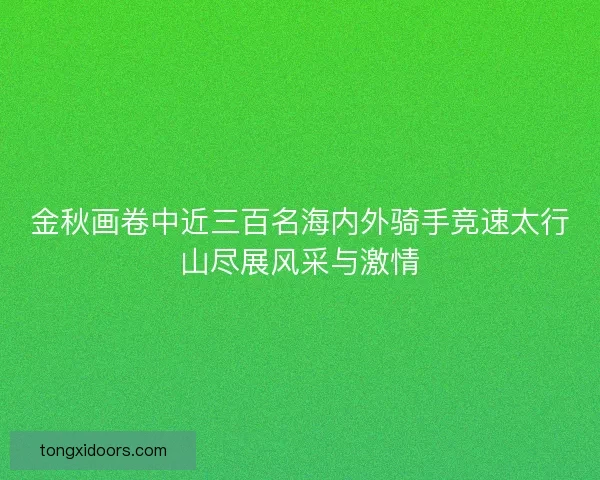金秋画卷中近三百名海内外骑手竞速太行山尽展风采与激情